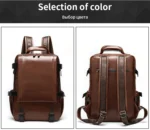 LAMGOYI Custom LOGO Backpack Genuine Bag Luxury Men Leather for Travel Custom Leather Backpack Men - Image 6