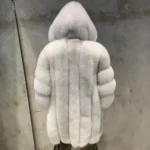 Winter Hooded Natural Fur Coats Fluffy Warm Fox Fur Coat Men's Hoodie Fox Fur Coat - Image 2
