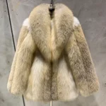 Winter Long Sleeve Real Fur Jacket Natural Fox Cloth Women's Golden Island Fox Fur Coat