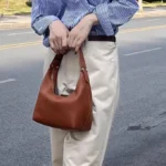 HANFEIZI Women's Handbag Underarm Bag Single Shoulder Bag PU Leather Half Moon Tote Bag - Image 5