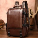 LAMGOYI Custom LOGO Backpack Genuine Bag Luxury Men Leather for Travel Custom Leather Backpack Men